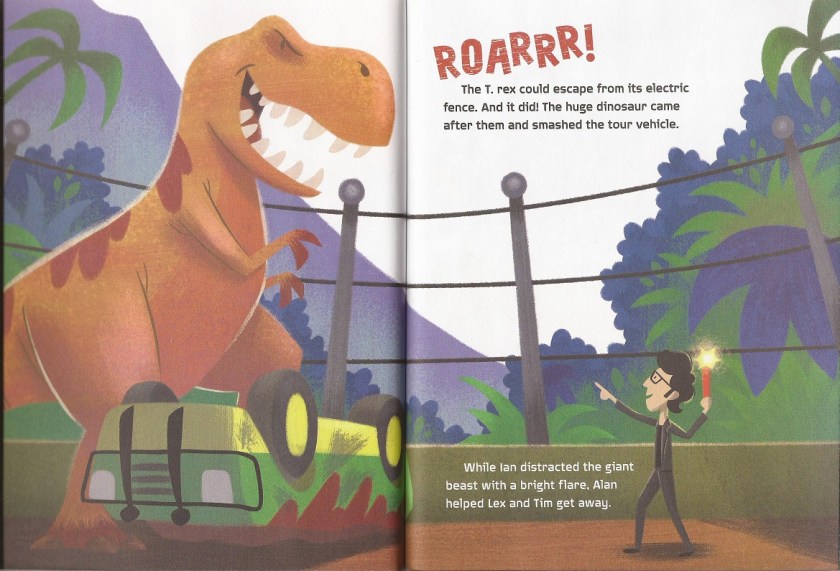JP Little Golden Book TRex escape