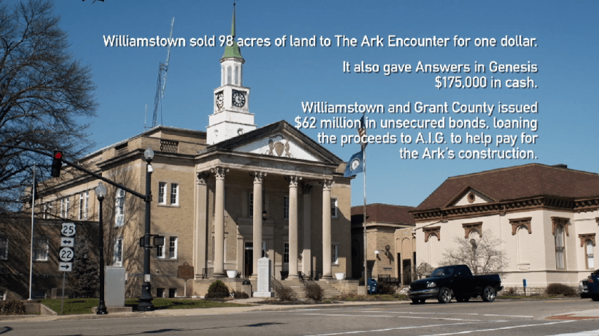 Public funds paid to Ken Hams Ark Park